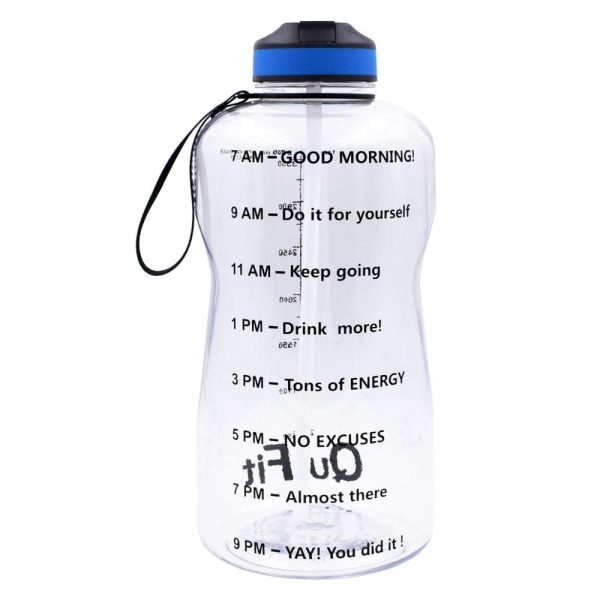 BuildLife 1 3L 2L Tritan Gallon Water Bottle With Straw Motivational Time Marker BPA Free Sports 1 - Gallon Water Bottle
