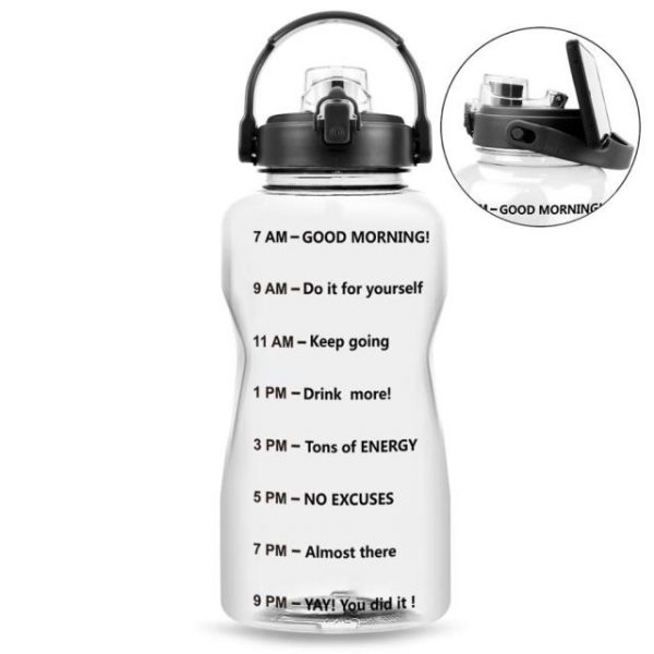 BuildLife 2L 3 8L Tritan Gallon Water Bottle Flip Flop Motivational with Time Marker BPA Free 5.jpg 640x640 5 - Gallon Water Bottle