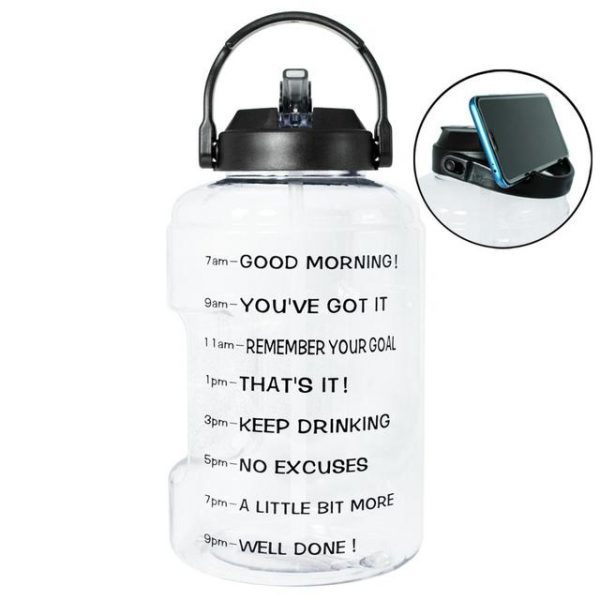 BuildLife Gallon Water Bottle with Straw Motivational Time Marker BPA Free Wide Mouth Leakproof Mobile Holder 3.jpg 640x640 3 - Gallon Water Bottle