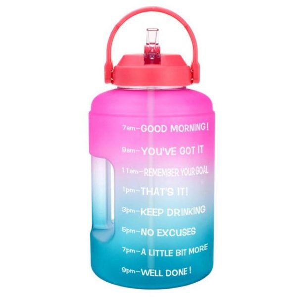 BuildLife Gallon Water Bottle with Straw Motivational Time Marker BPA Free Wide Mouth Leakproof Mobile - Gallon Water Bottle