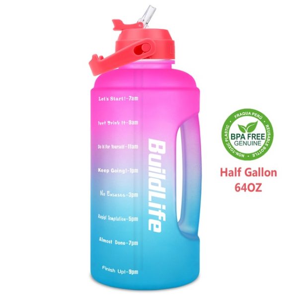 BuildLife Motivational Water Bottle with Straw 2 2L 73 OZ Half Gallon BPA Free Large Drinking 1.jpg 640x640 1 - Gallon Water Bottle