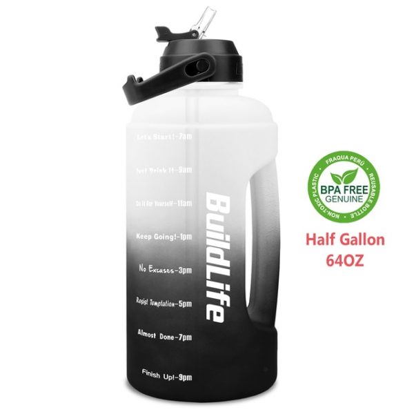 BuildLife Motivational Water Bottle with Straw 2 2L 73 OZ Half Gallon BPA Free Large Drinking 3.jpg 640x640 3 - Gallon Water Bottle