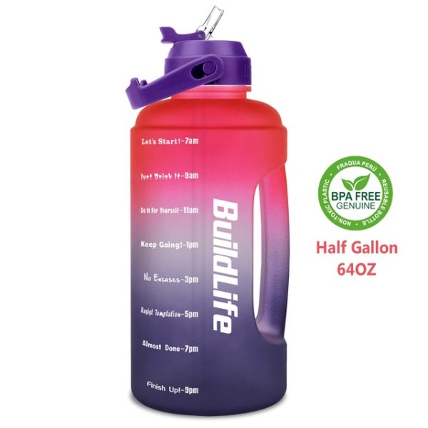 BuildLife Motivational Water Bottle with Straw 2 2L 73 OZ Half Gallon BPA Free Large Drinking 4.jpg 640x640 4 - Gallon Water Bottle