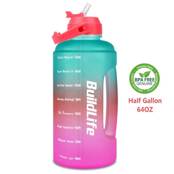BuildLife Motivational Water Bottle with Straw 2 2L 73 OZ Half Gallon BPA Free Large Drinking 5.jpg 640x640 5 - Gallon Water Bottle