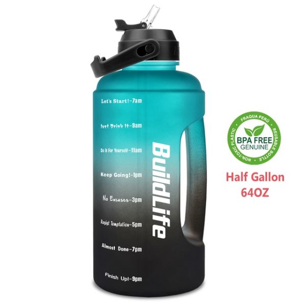 BuildLife Motivational Water Bottle with Straw 2 2L 73 OZ Half Gallon BPA Free Large Drinking 7.jpg 640x640 7 - Gallon Water Bottle