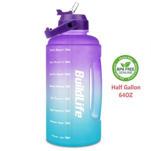 BuildLife Motivational Water Bottle with Straw 2 2L 73 OZ Half Gallon BPA Free Large Drinking 8.jpg 640x640 8 - Gallon Water Bottle