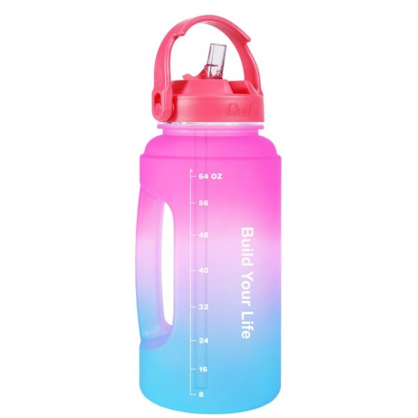 BuildLife Water Bottle with Straw PETG Food Grade BPA Free Drinking Jug Motivatinal Quote for - Gallon Water Bottle